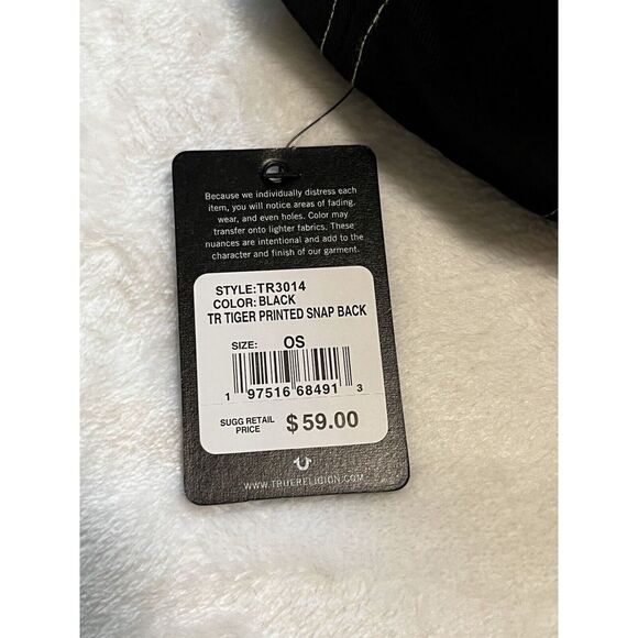 True Religion Established 2002 Tiger Print Black Snapback Hat - Picture 9 of 14